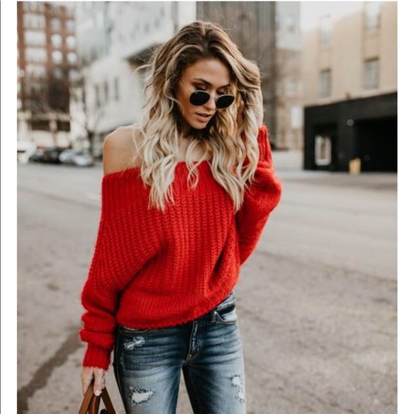 Vici Dolls Sweaters - Cozy Dreams off the shoulder sweater